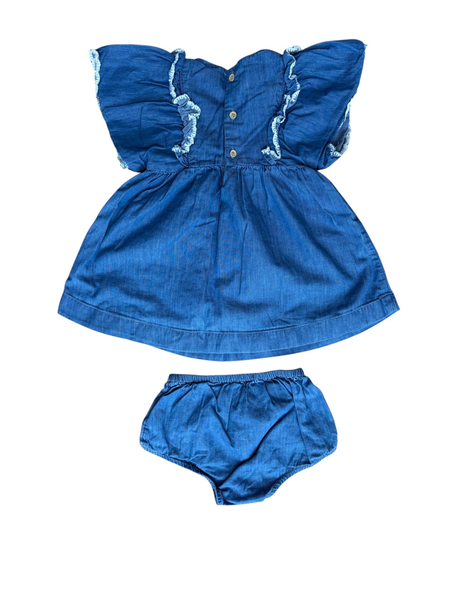 Boutchou Denim Dress & Bloomer Set (12M)