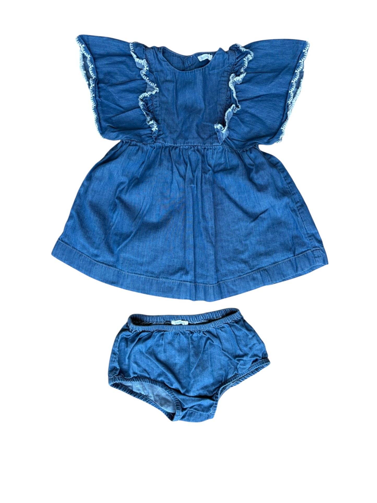 Boutchou Denim Dress & Bloomer Set (12M)