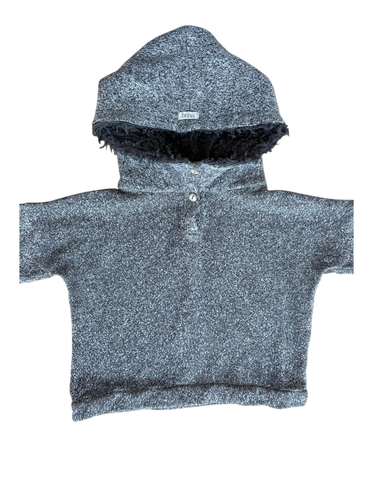 Búho Grey Sherpa Hooded Sweatshirt (3Y)