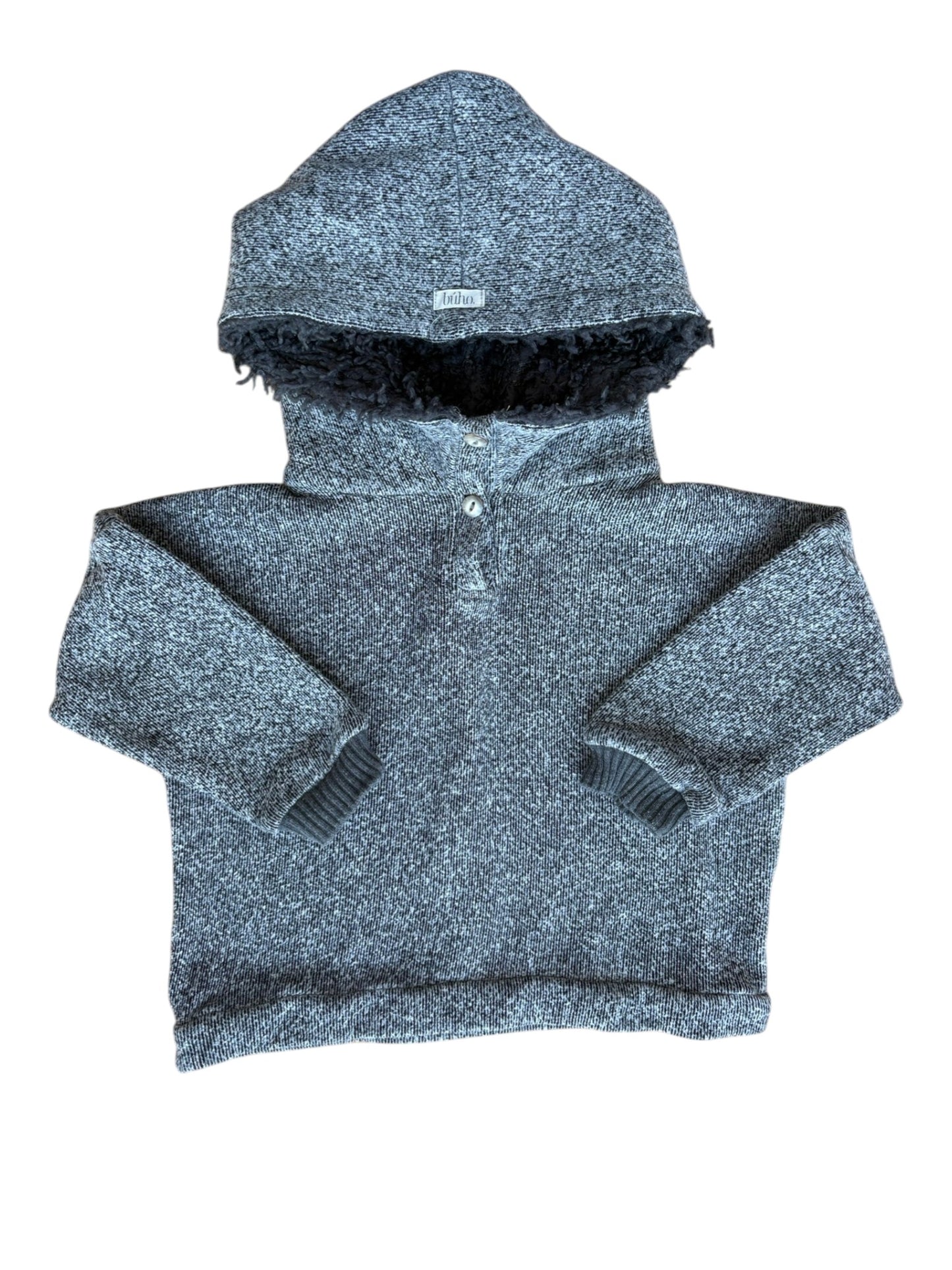 Búho Grey Sherpa Hooded Sweatshirt (3Y)
