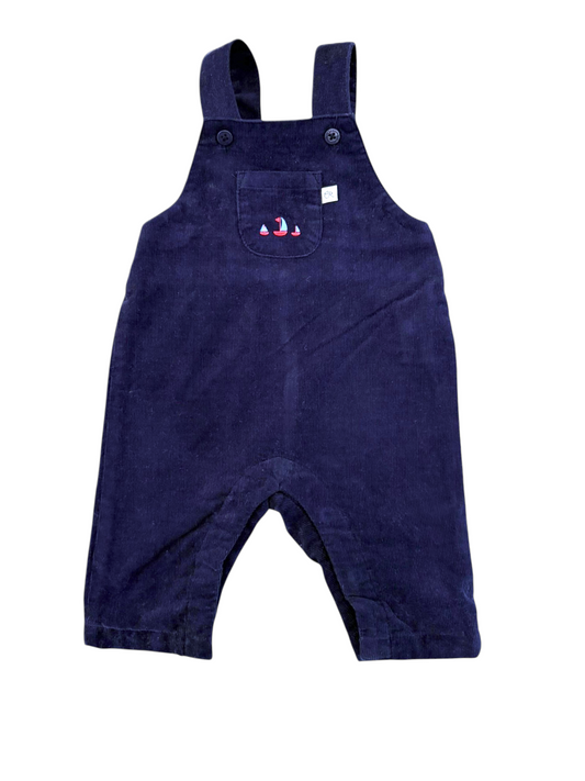 Cadet Rousselle Boys Navy Corduroy Overalls, 1M