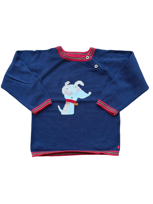 Cadet Rousselle Navy Dog Sweater (18M)