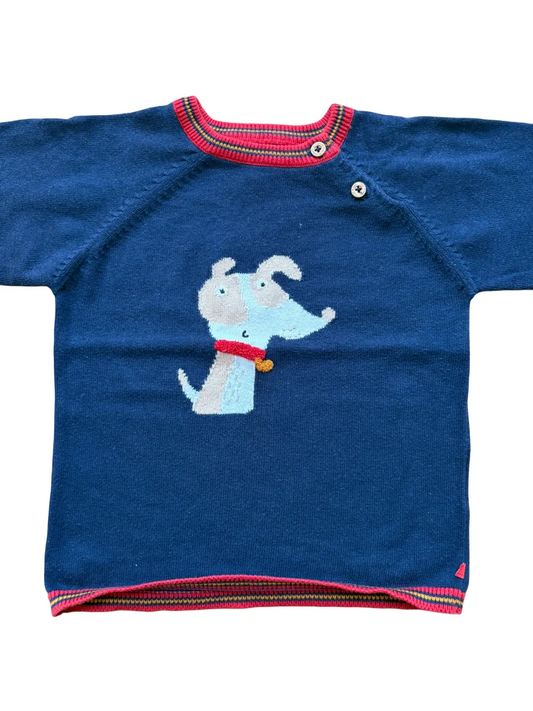 Cadet Rousselle Navy Dog Sweater (18M)