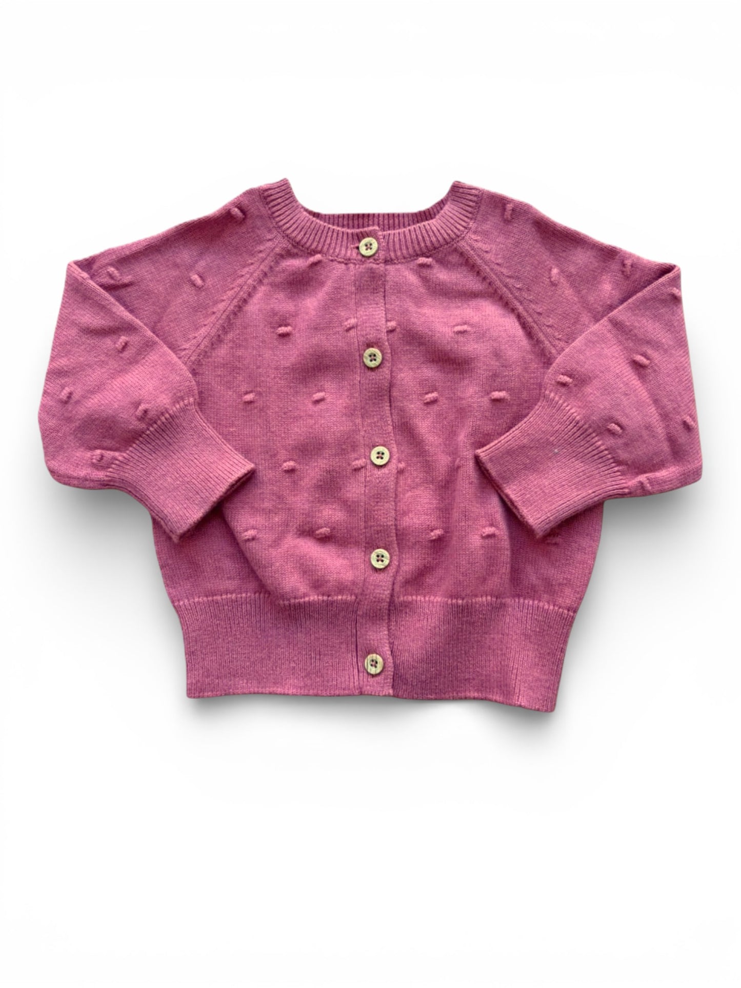 Gilet en maille à pompons rose Cadet Rousselle (6 mois)