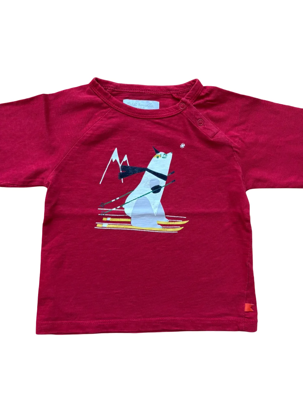 Cadet Rousselle Red Skiing Polar Bear T-Shirt (18M)