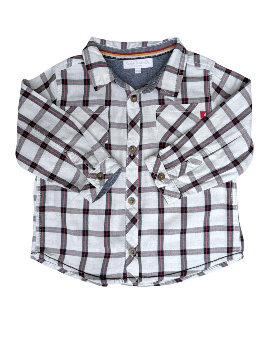 Cadet Rousselle Plaid Shirt size 18M - second hand baby clothing