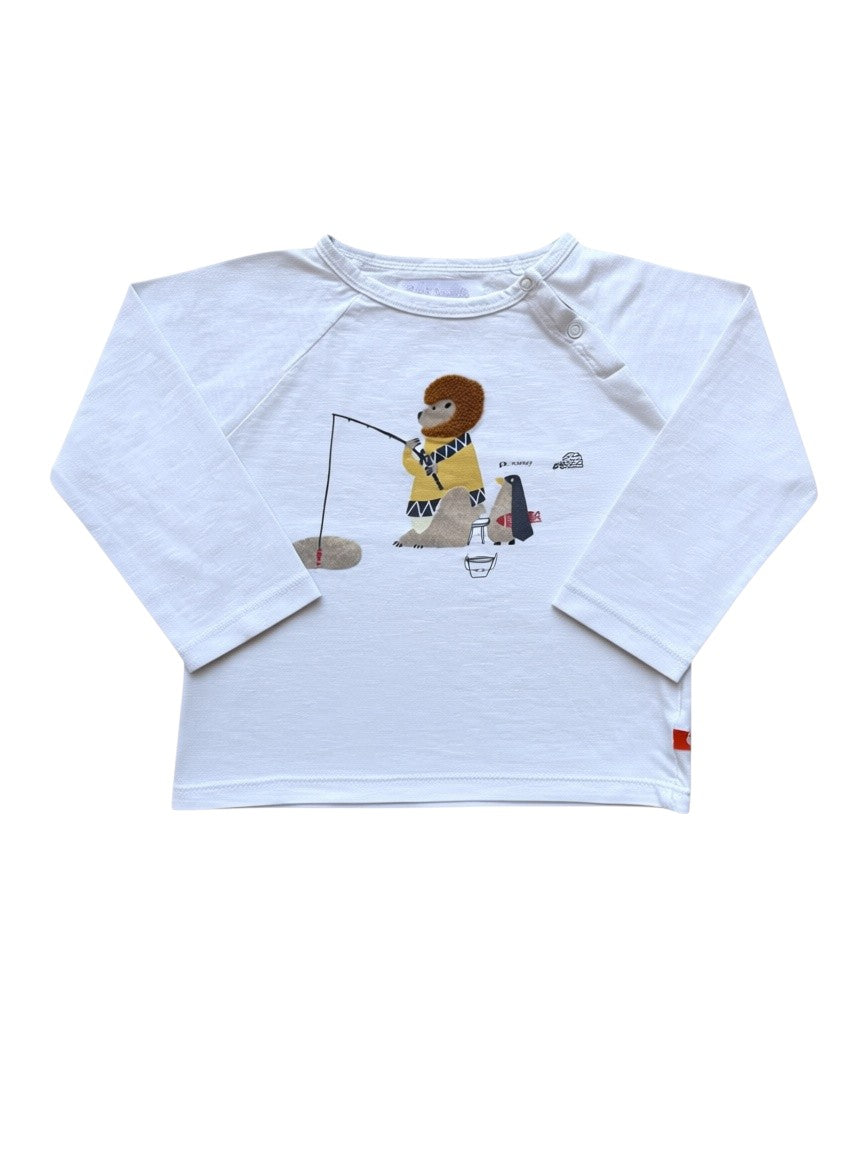 T-shirt de pêche sur glace Cadet Rousselle blanc (18M)