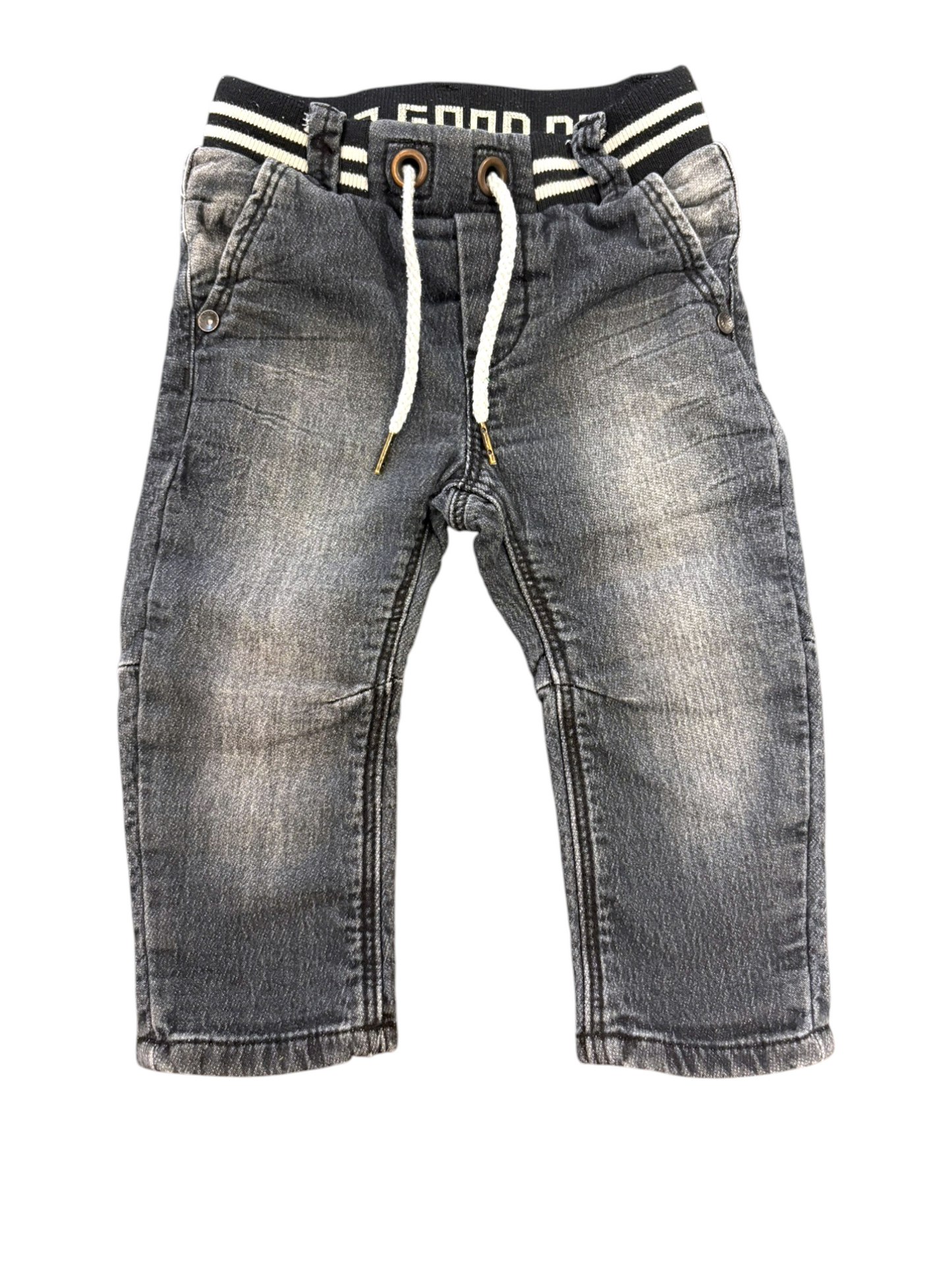 Catimini Boy Grey Washed Drawstring Jeans, 12M / 74 - second hand baby clothing