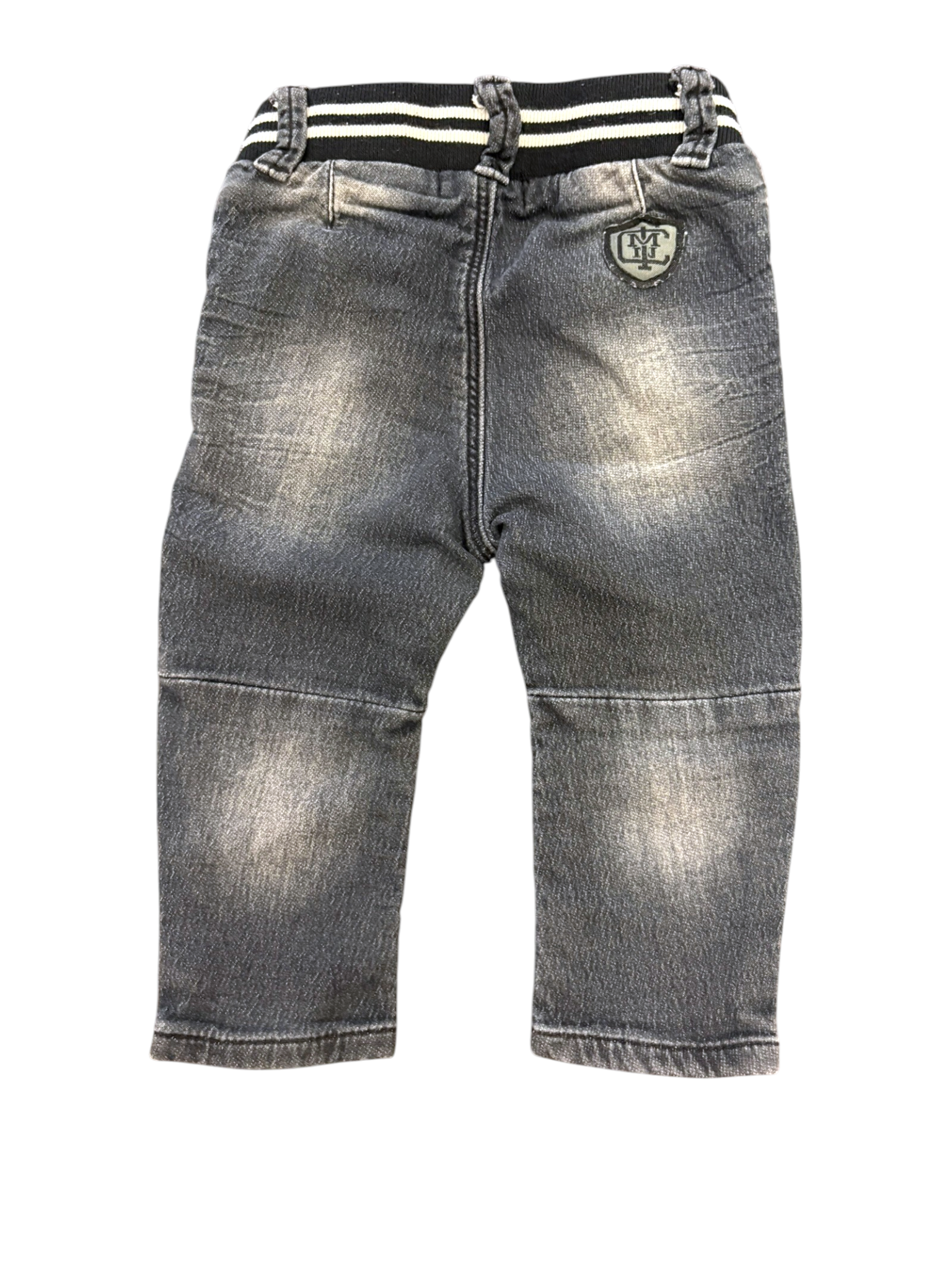 Catimini Boy Grey Washed Drawstring Jeans, 12M / 74 - second hand baby clothing