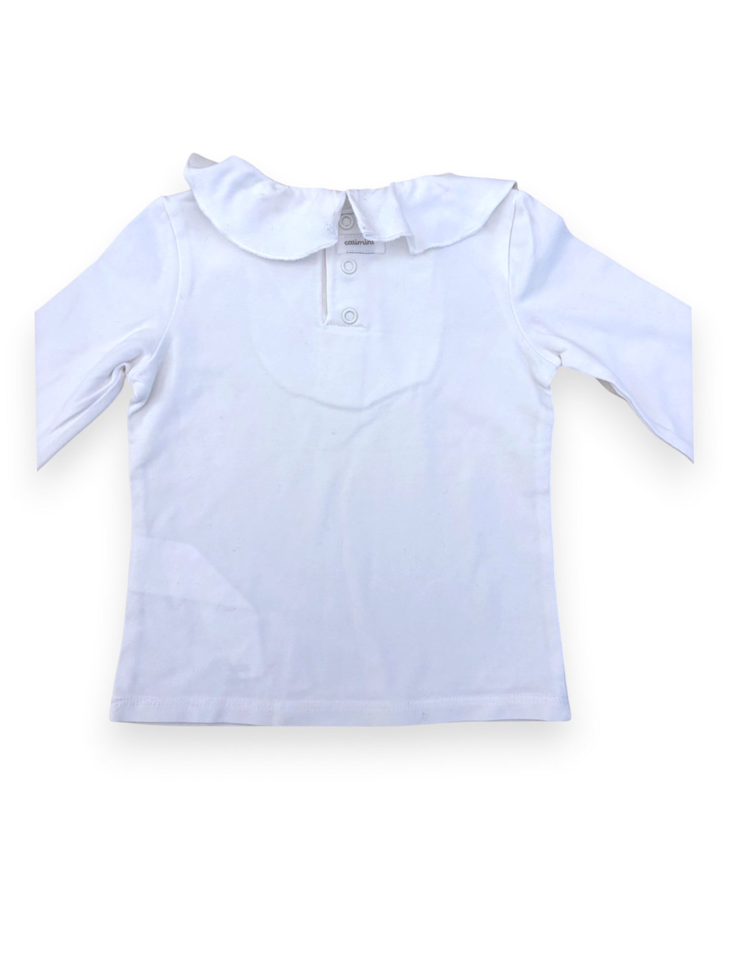 Catimini White Ruffle Collar Top size 18M - second hand baby clothing