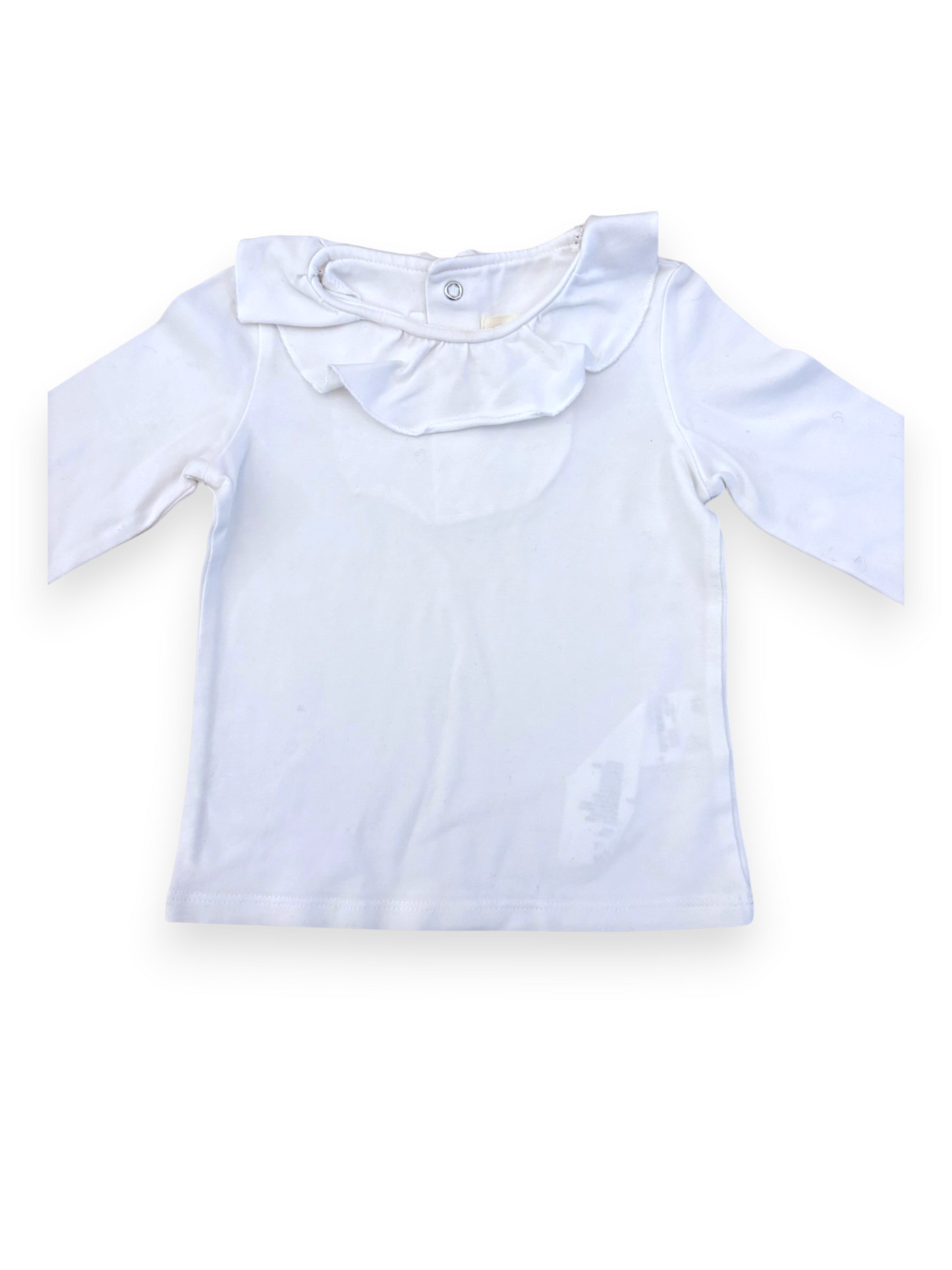 Catimini White Ruffle Collar Top size 18M - second hand baby clothing