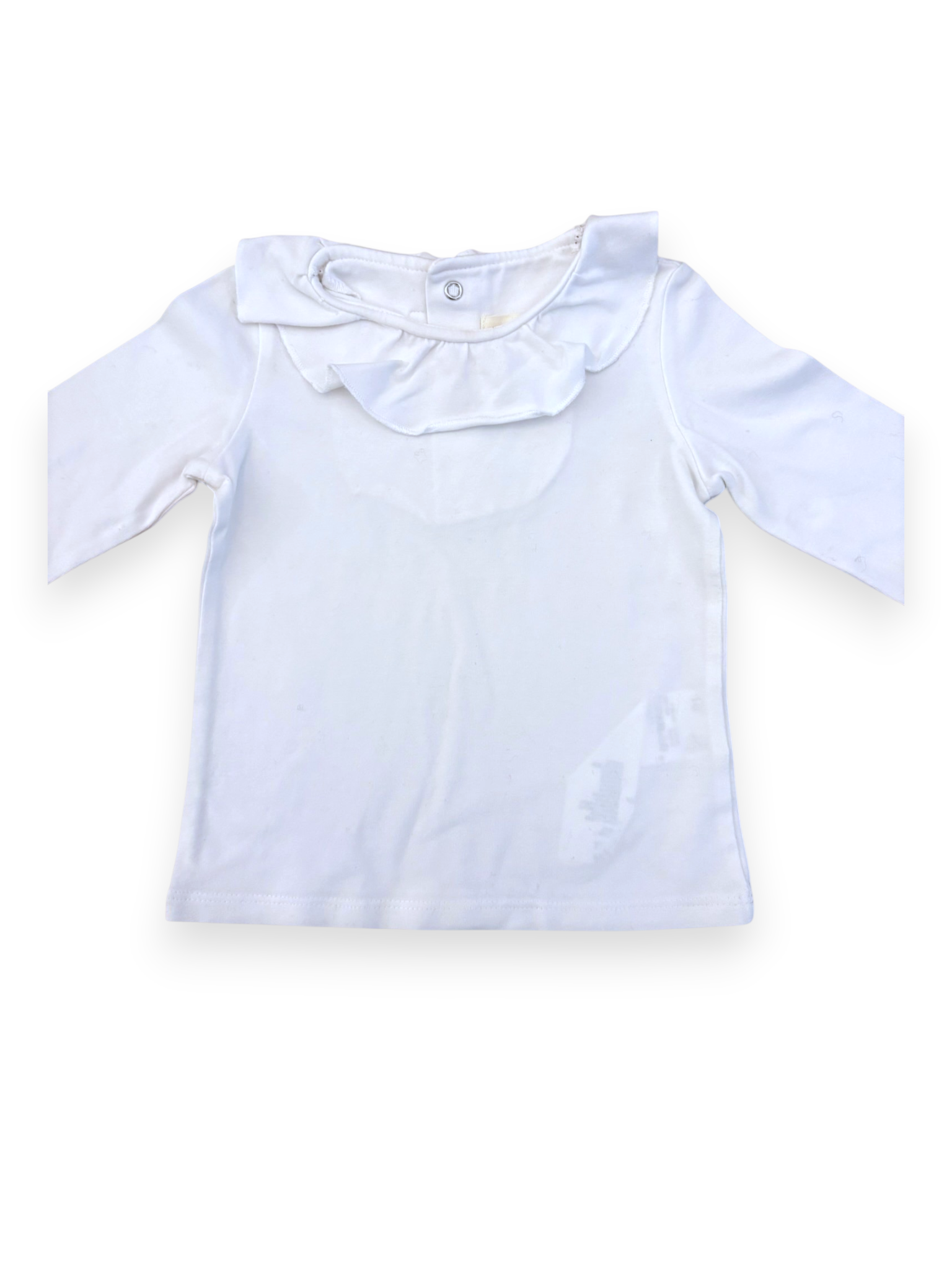 Catimini White Ruffle Collar Top size 18M - second hand baby clothing