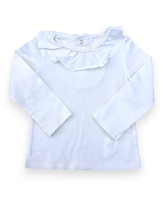 Catimini White Ruffle Collar Top size 18M - second hand baby clothing