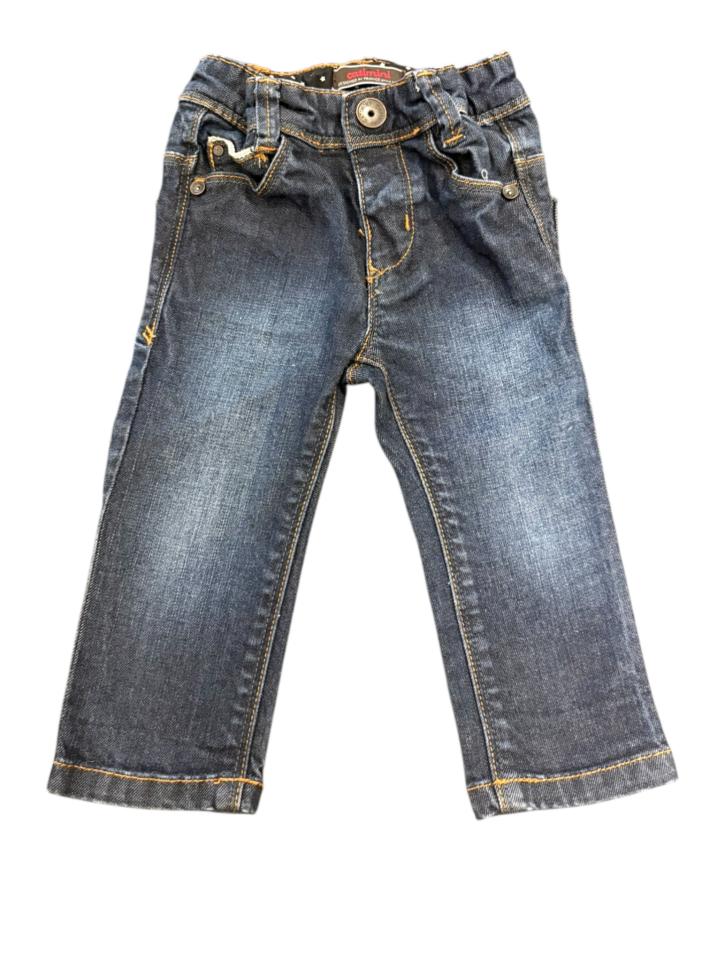 Catimini Unisex Dark Wash Jeans, 12M / 74 - second hand baby clothing