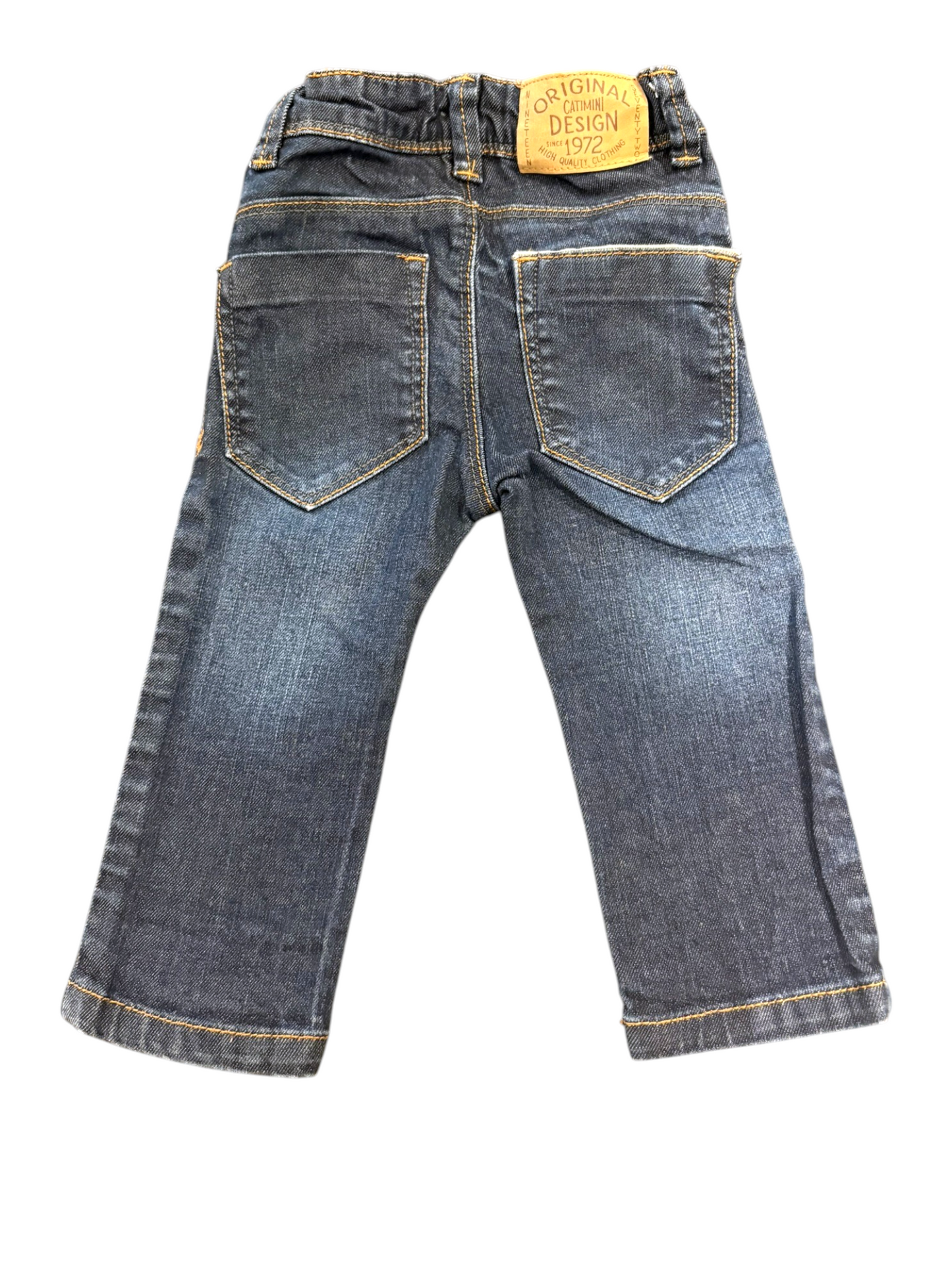 Catimini Unisex Dark Wash Jeans, 12M / 74 - second hand baby clothing