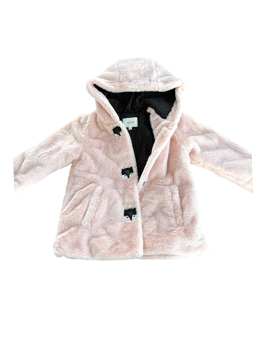 Manteau à capuche en fausse fourrure rose clair Catimini (2 ans)