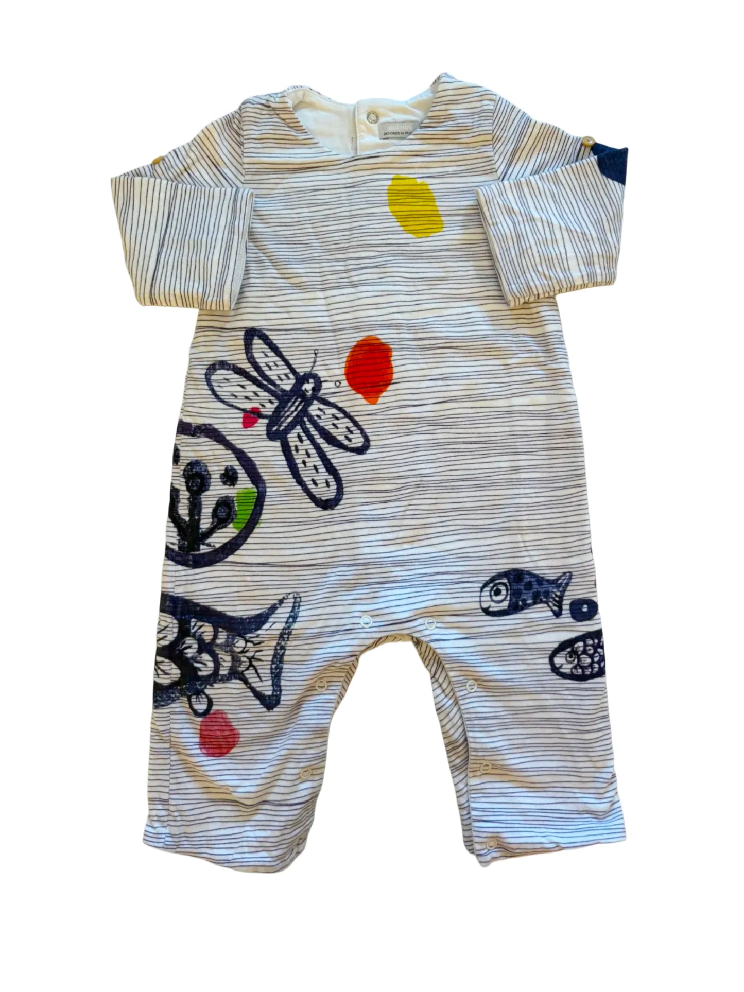 Catimini Striped Marine One-Piece (6M)