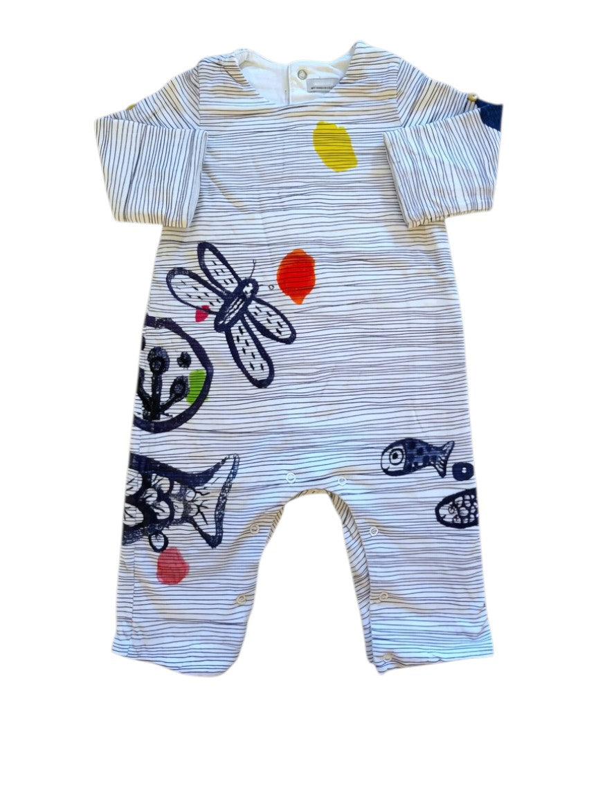 Catimini Striped Marine One-Piece size 6M - second hand baby clothing