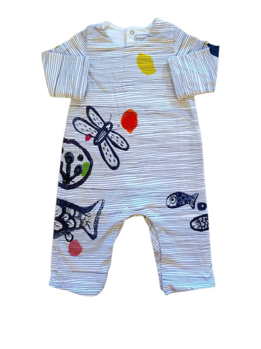 Catimini Striped Marine One-Piece size 6M - second hand baby clothing