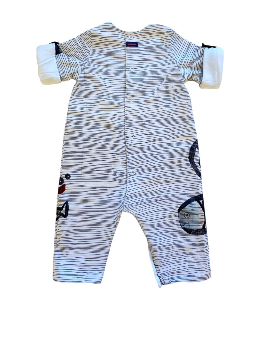Catimini Striped Marine One-Piece size 6M - second hand baby clothing