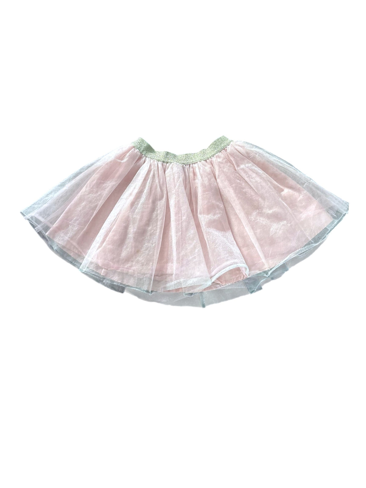 Catimini Girl Pale Pink Glitter Waist Tulle Skirt, 6Y / 116 - second hand baby clothing