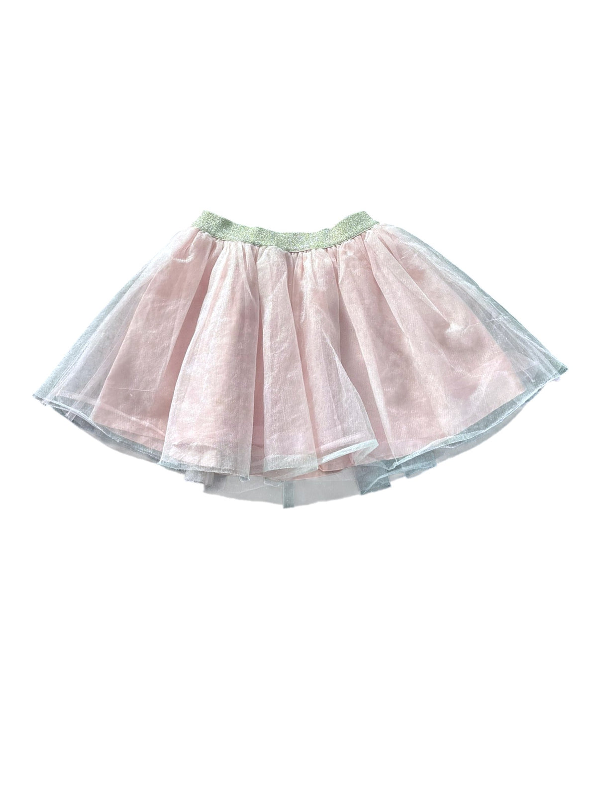 Catimini Girl Pale Pink Glitter Waist Tulle Skirt, 6Y / 116 - second hand baby clothing
