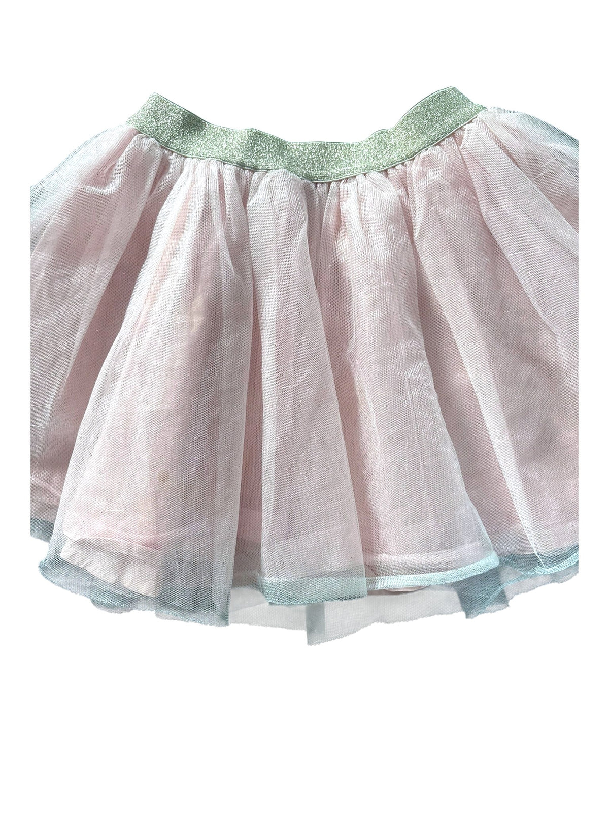 Catimini Girl Pale Pink Glitter Waist Tulle Skirt, 6Y / 116 - second hand baby clothing