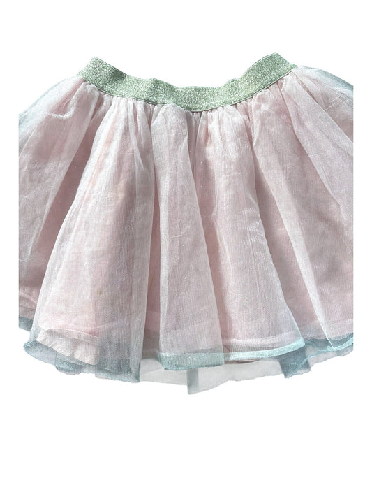 Catimini Girl Pale Pink Glitter Waist Tulle Skirt, 6Y / 116 - second hand baby clothing