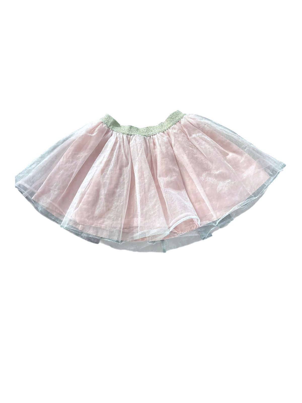 Catimini Girl Pale Pink Glitter Waist Tulle Skirt, 6Y / 116 - second hand baby clothing