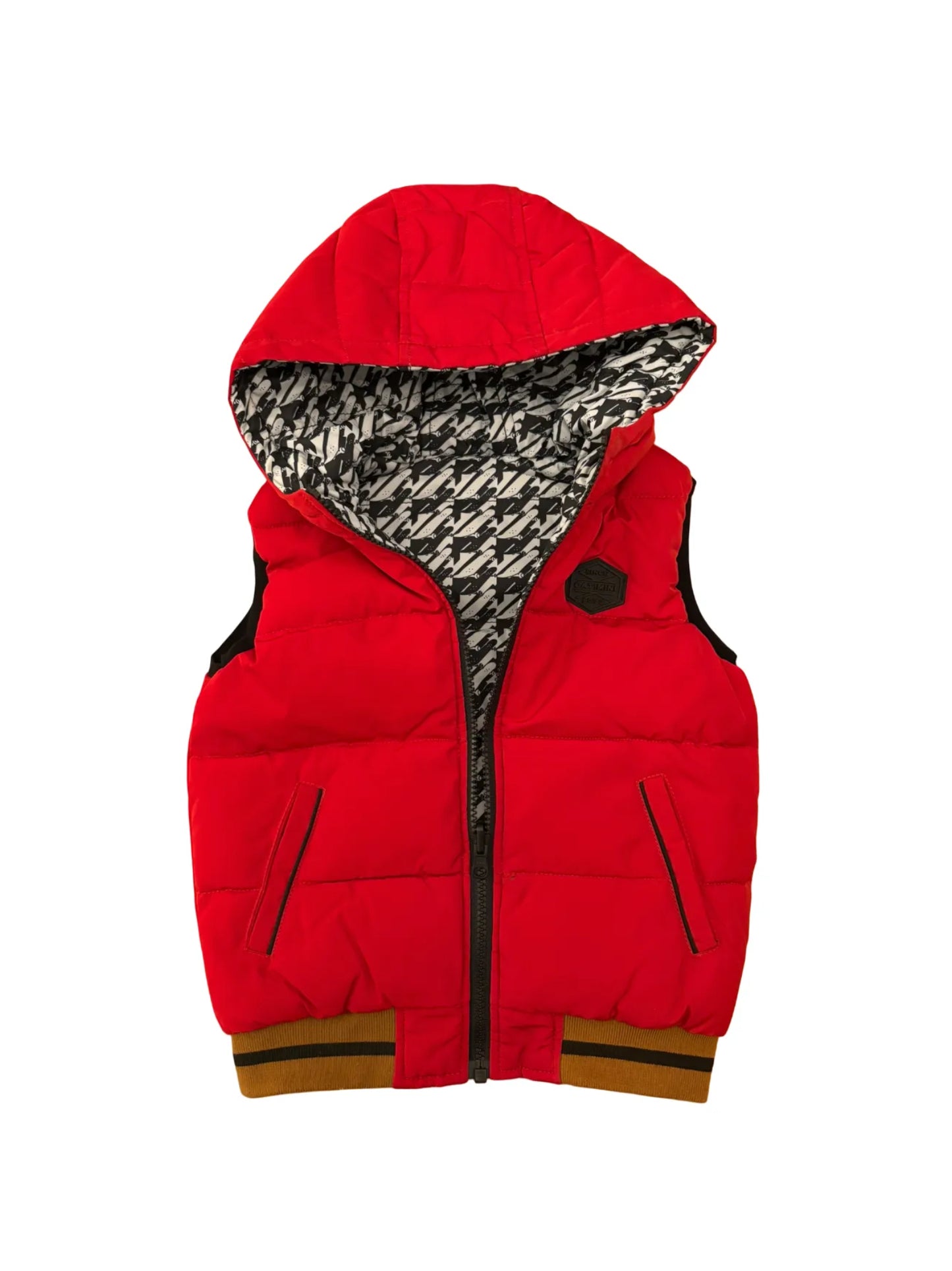 Catimini Red Black & White Reversible Gilet (4Y / 104)