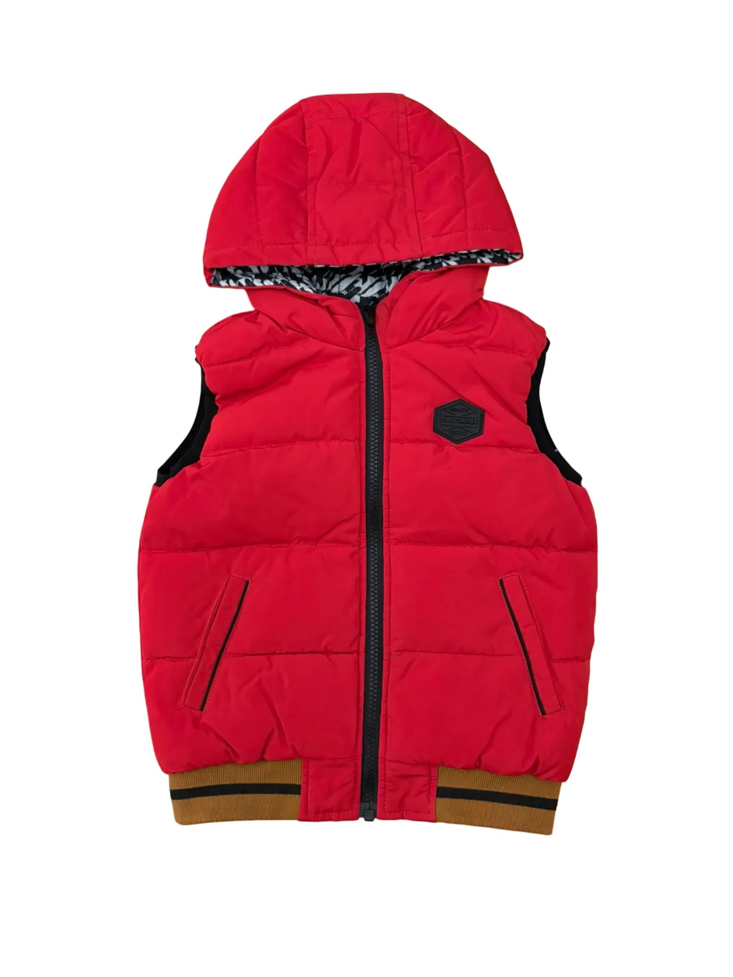 Catimini Red Black & White Reversible Gilet (4Y / 104)