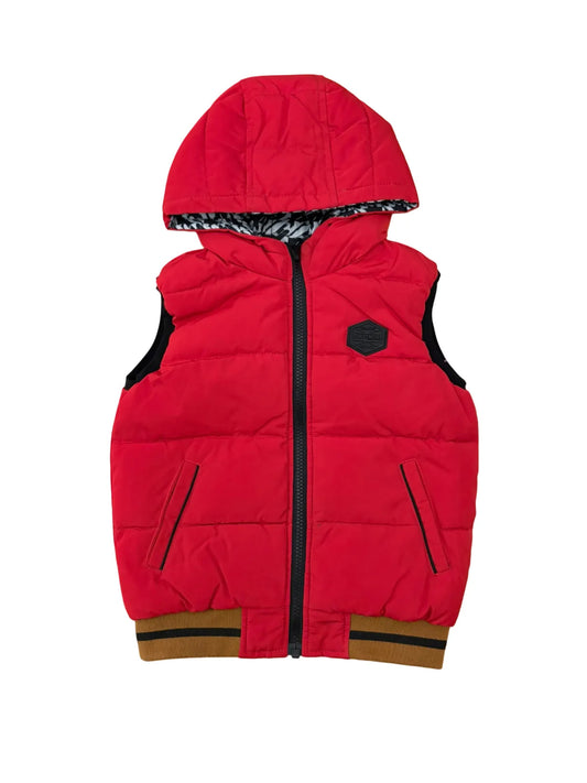Catimini Red Black & White Reversible Gilet (4Y / 104)