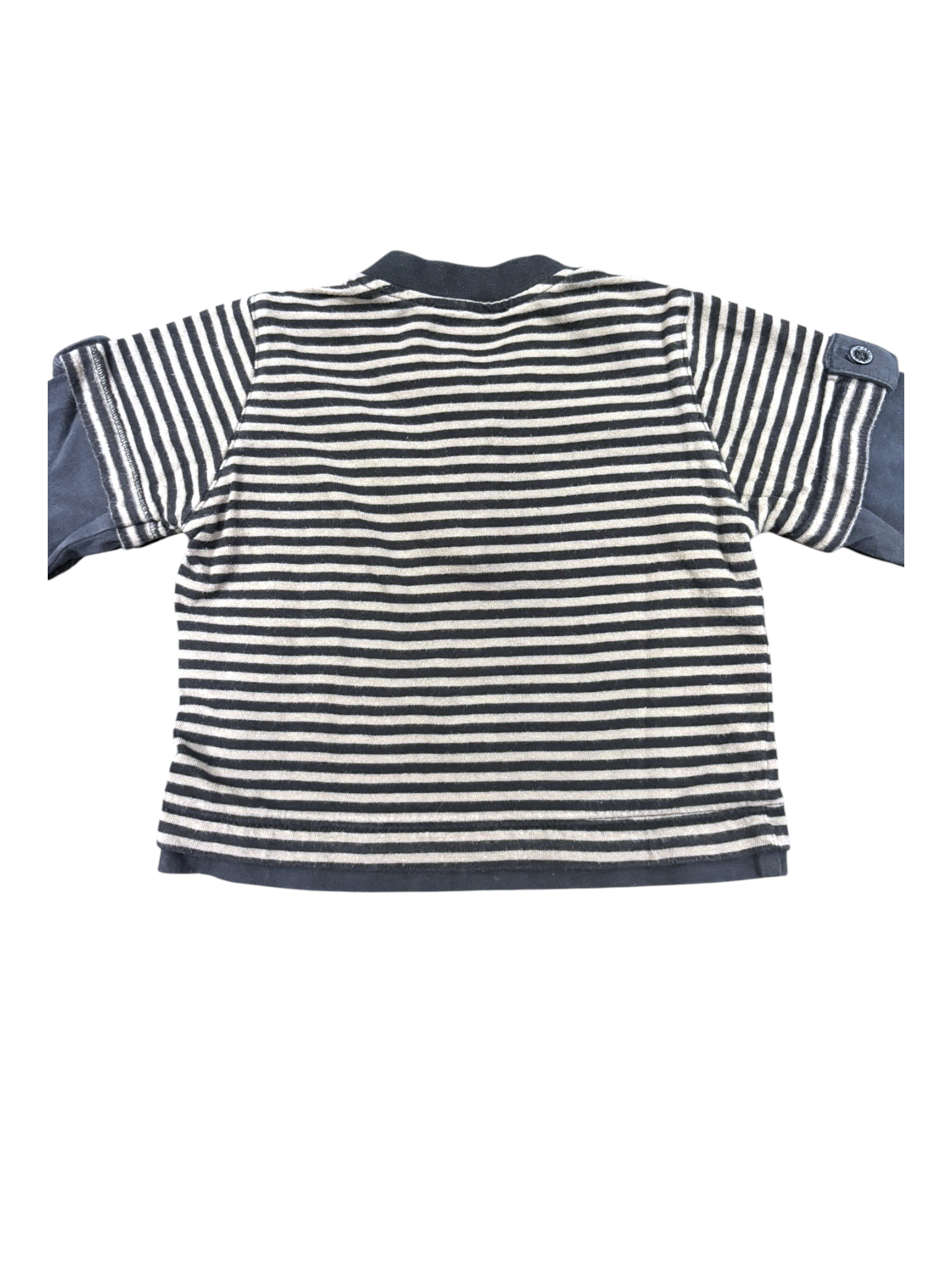 Catimini Boy Black & Beige Striped Long-Sleeve Top, 18M / 81 - second hand baby clothing