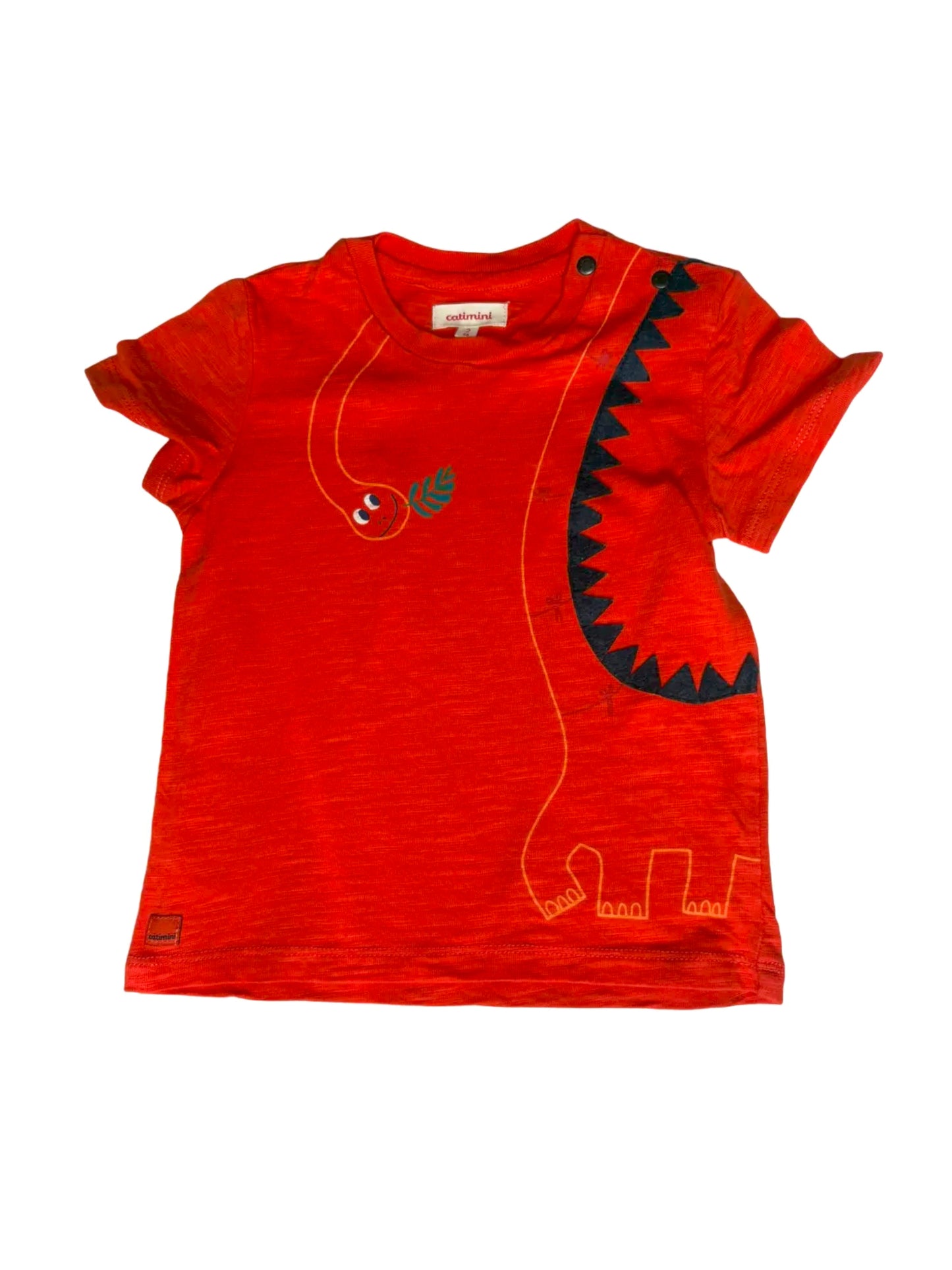 Catimini Orange Dinosaur T-Shirt (2Y)