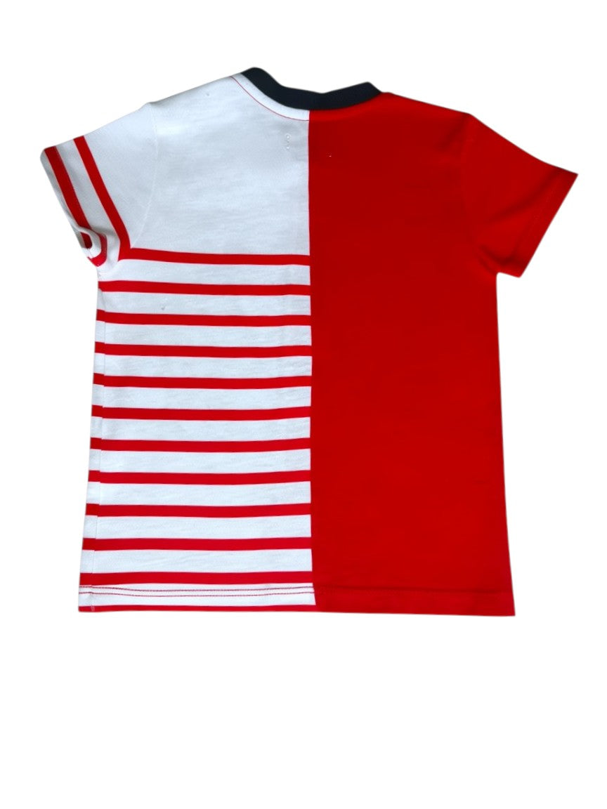 Catimini Red White Navy T-Shirt size 2Y - second hand baby clothing