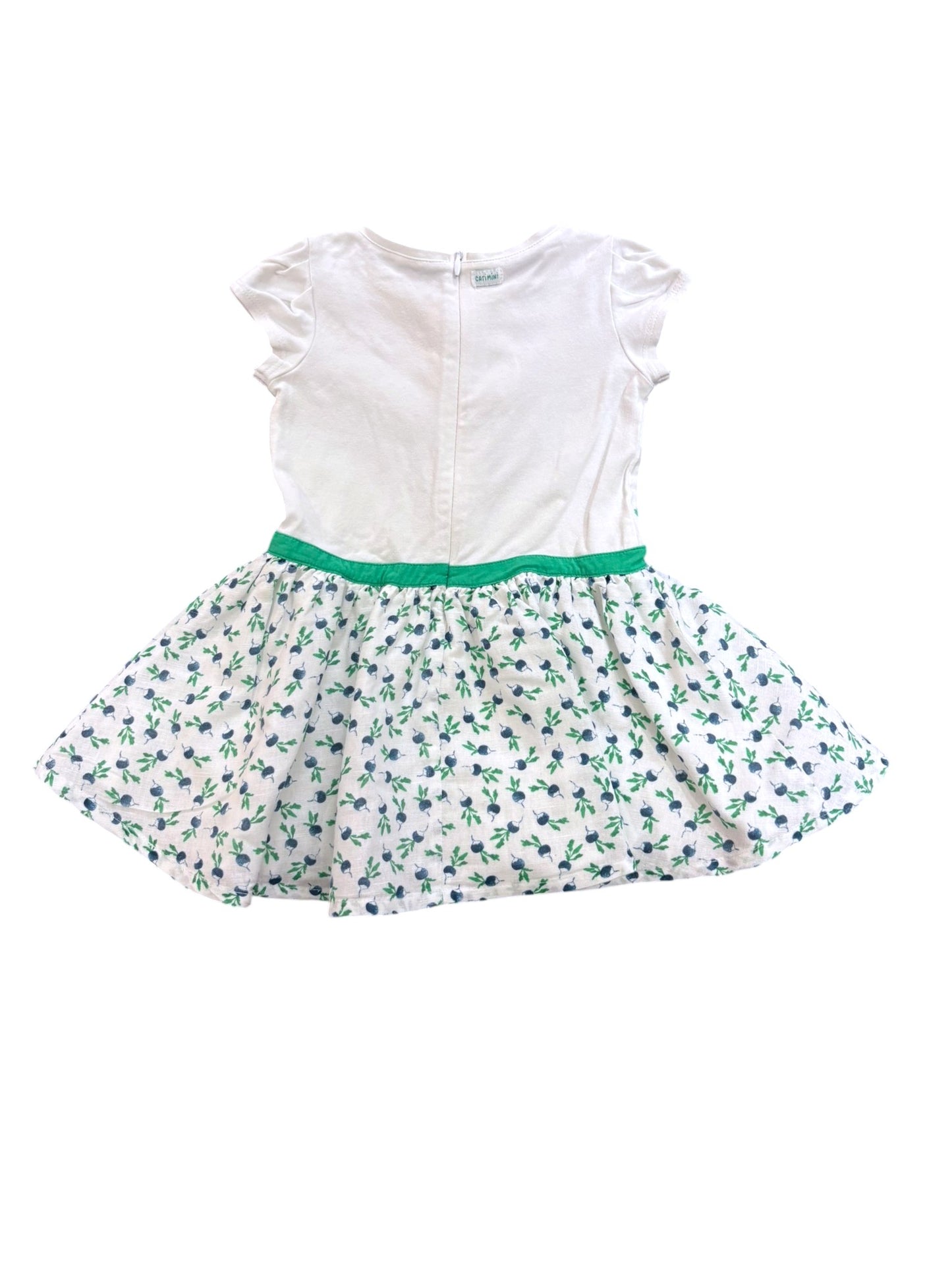 Robe Catimini imprimé légumes blanc et vert (18 mois)