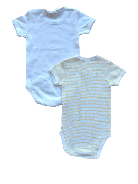 Mein erstes Chicco-Bodyset, gelb-weiß, 2er-Set (9 Monate)