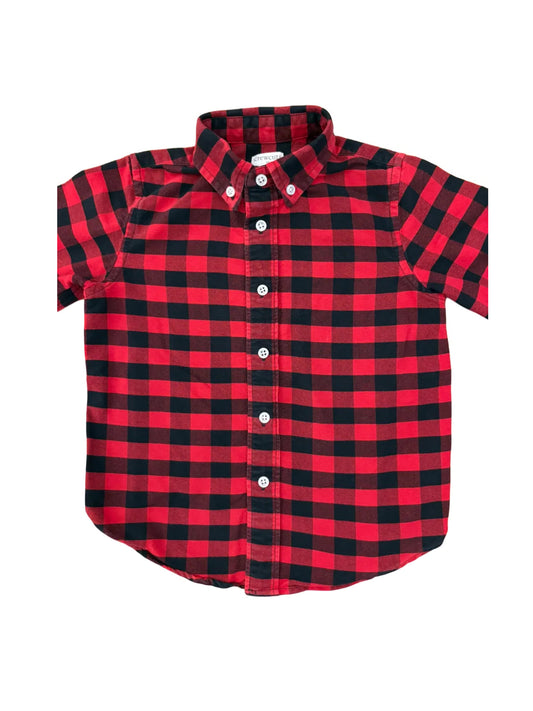 Crewcuts Red Black Buffalo Plaid Shirt (3Y)