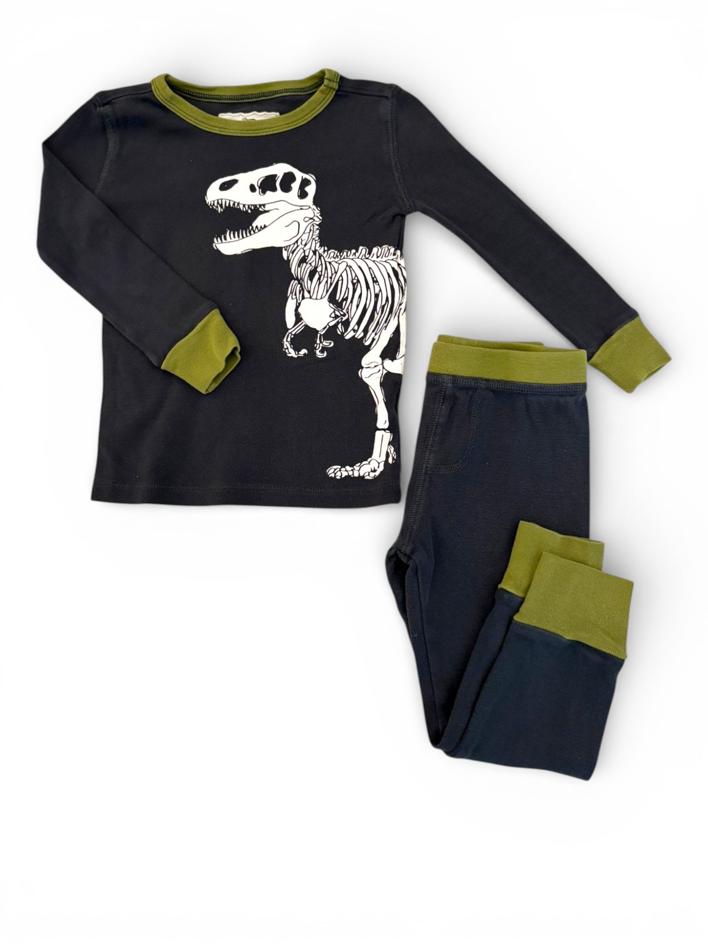 Crewcuts Black Dinosaur Print Pajamas (3Y)