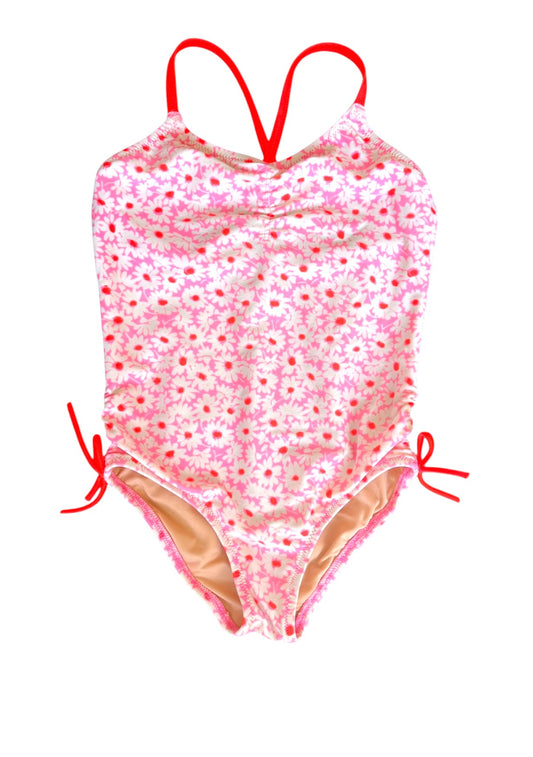 Crewcuts  Pink & Orange Flowers Swimsuit (XS (4-5Y)