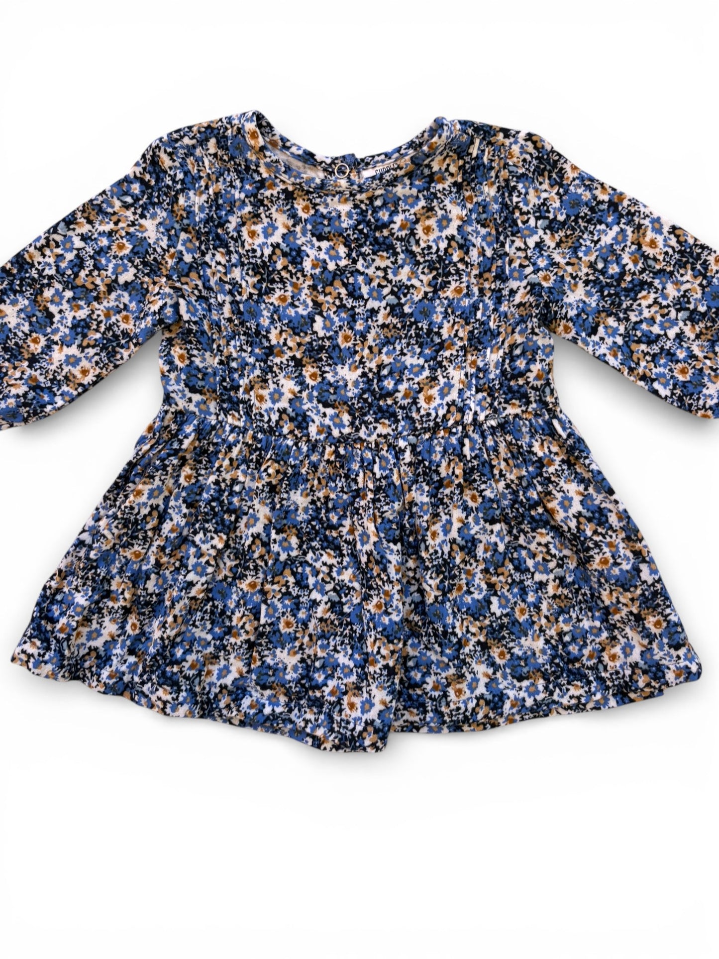 Robe à manches longues bleue à fleurs Cuddles & Smiles (0-3 mois / 62)