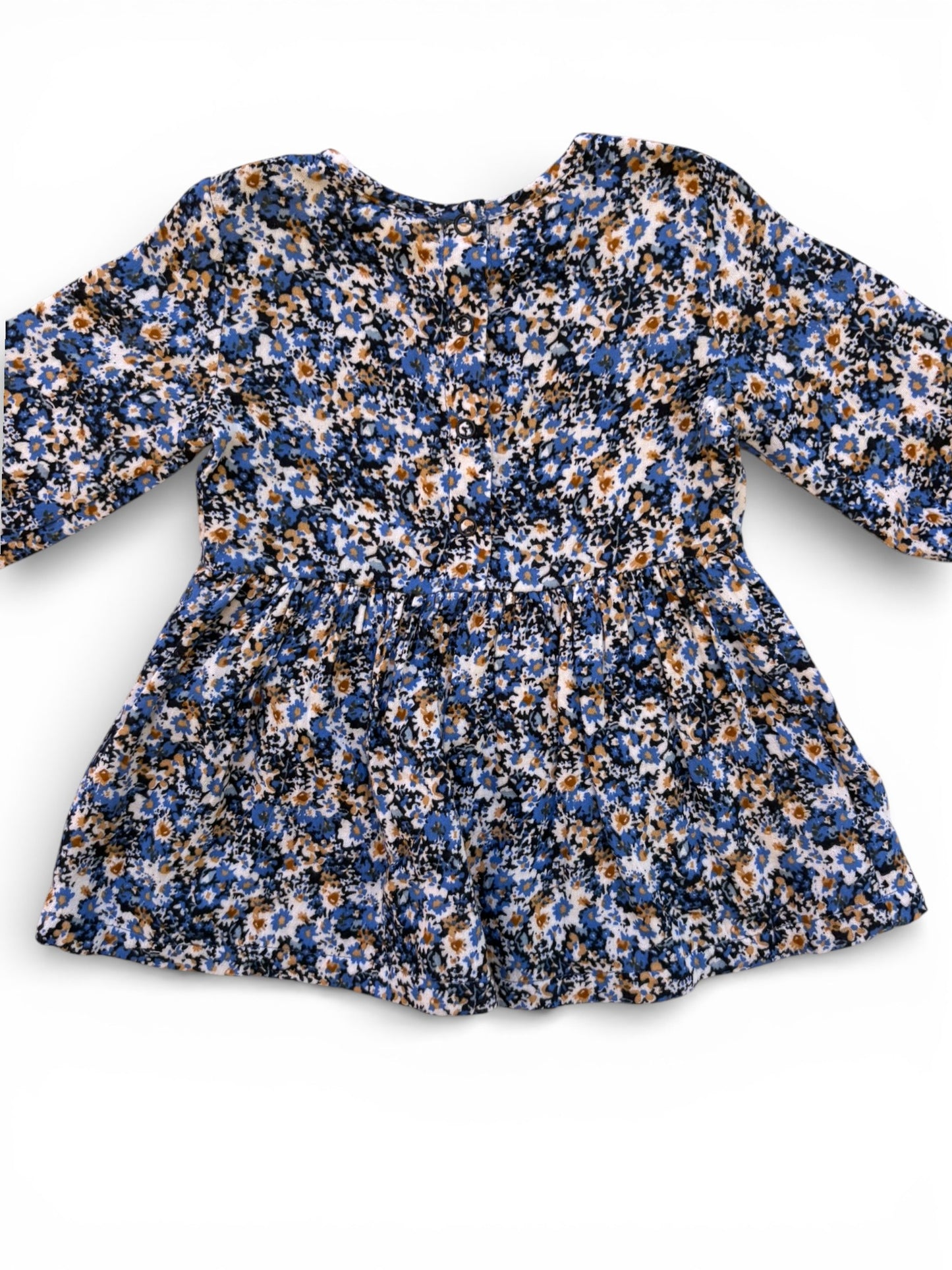 Robe à manches longues bleue à fleurs Cuddles & Smiles (0-3 mois / 62)