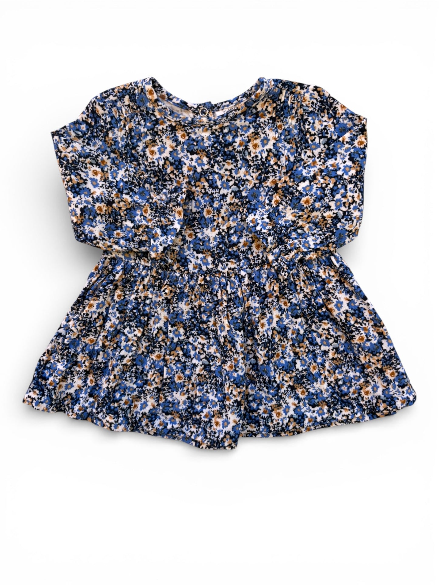 Robe à manches longues bleue à fleurs Cuddles & Smiles (0-3 mois / 62)