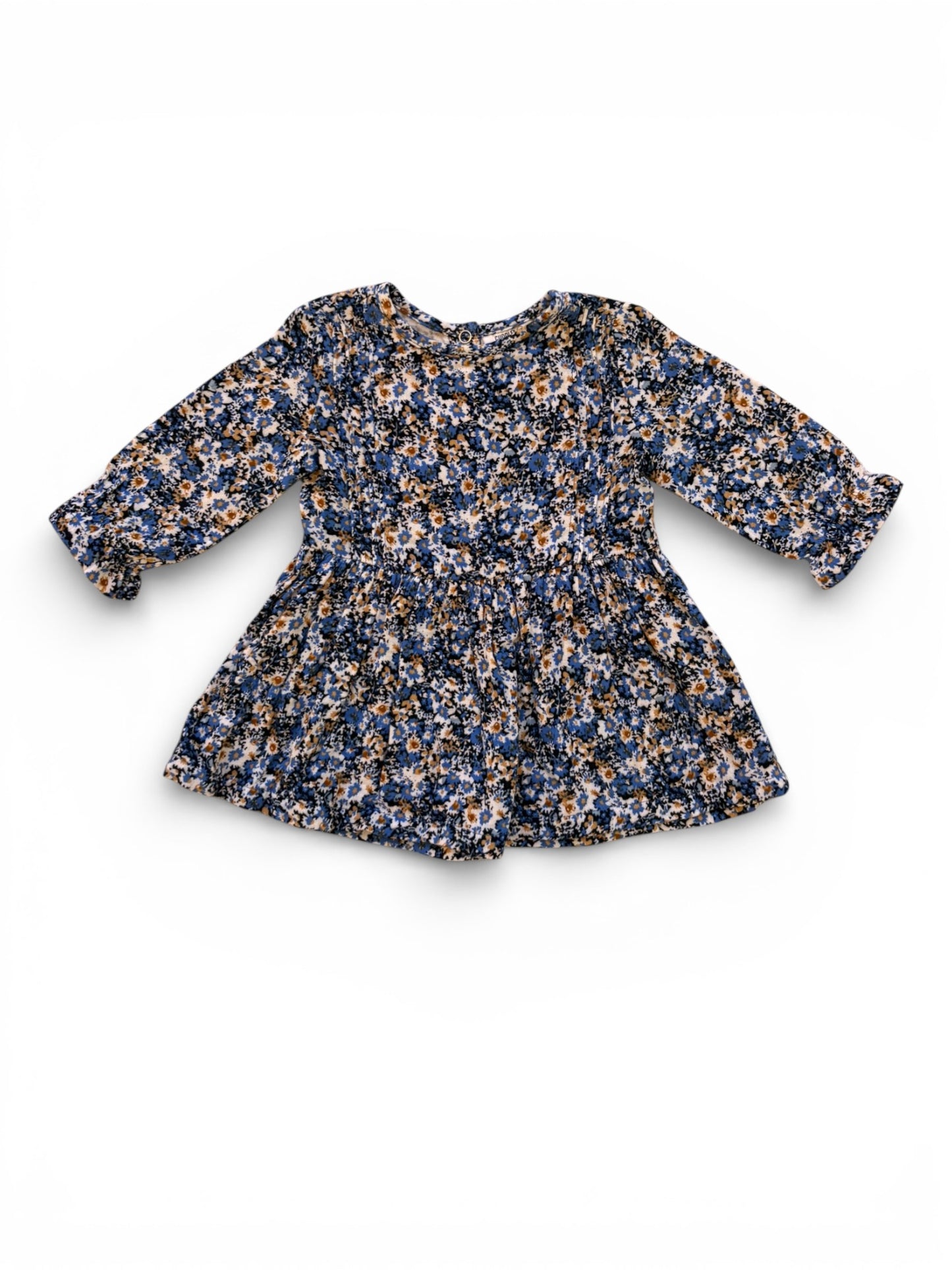 Robe à manches longues bleue à fleurs Cuddles & Smiles (0-3 mois / 62)