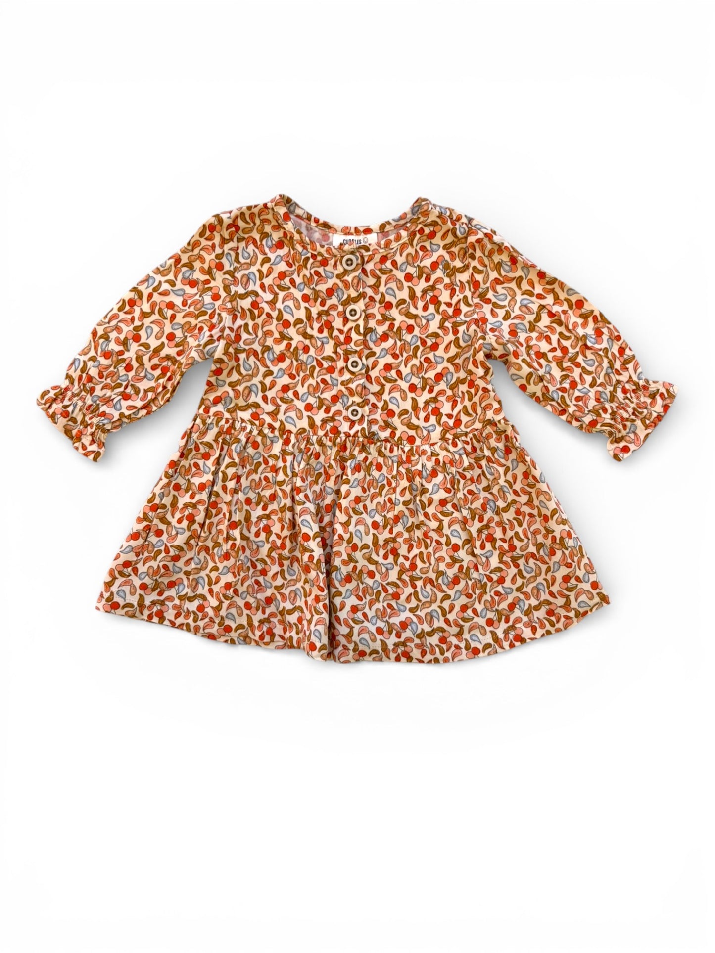Cuddles & Smiles Rosa geblümtes Langarmkleid (0-3 Monate / 62)