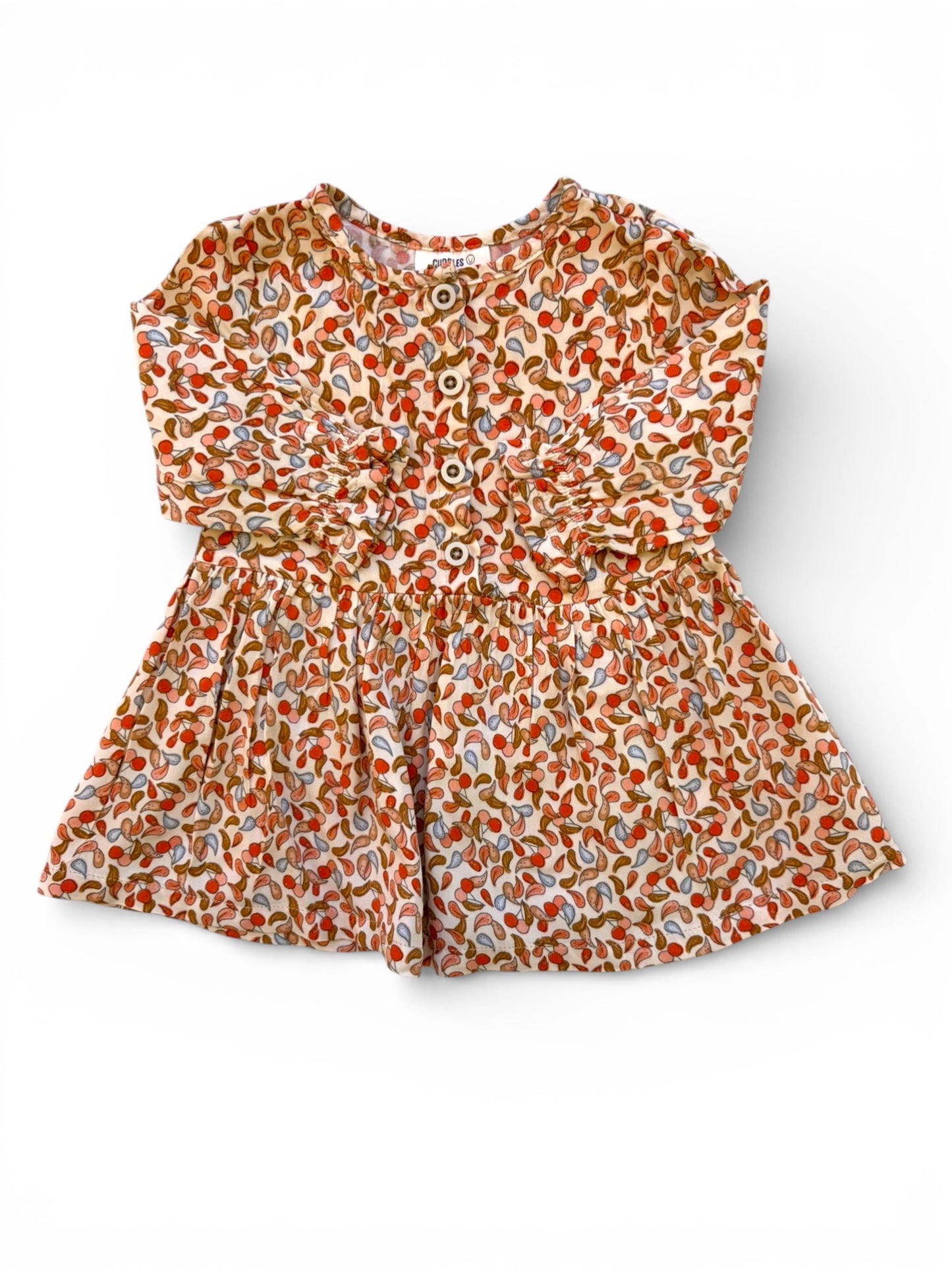 Cuddles & Smiles Rosa geblümtes Langarmkleid (0-3 Monate / 62)