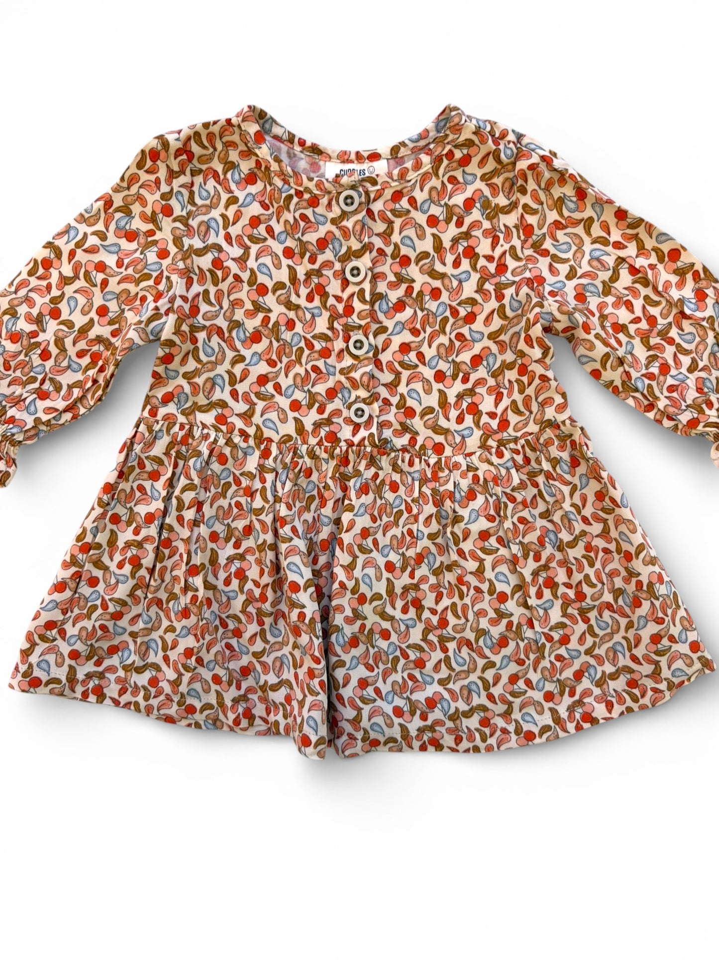 Cuddles & Smiles Rosa geblümtes Langarmkleid (0-3 Monate / 62)