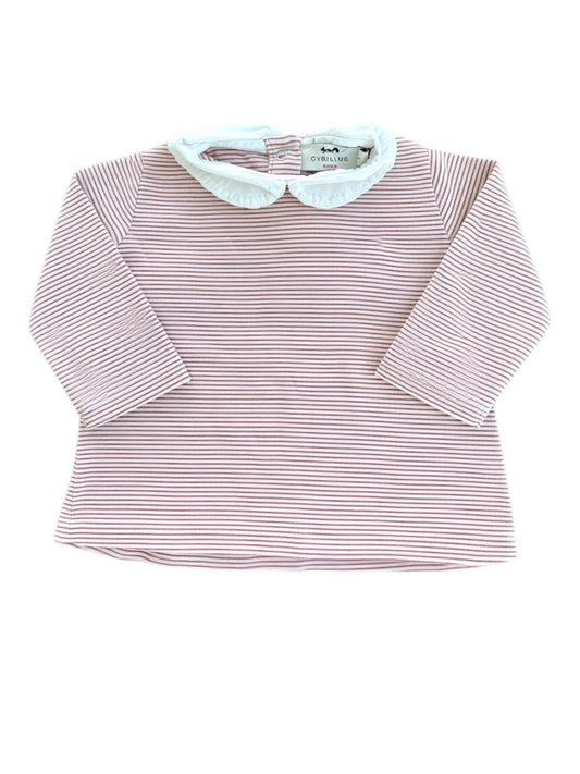 Cyrillus Red White Stripe Long Sleeve Top (9M)