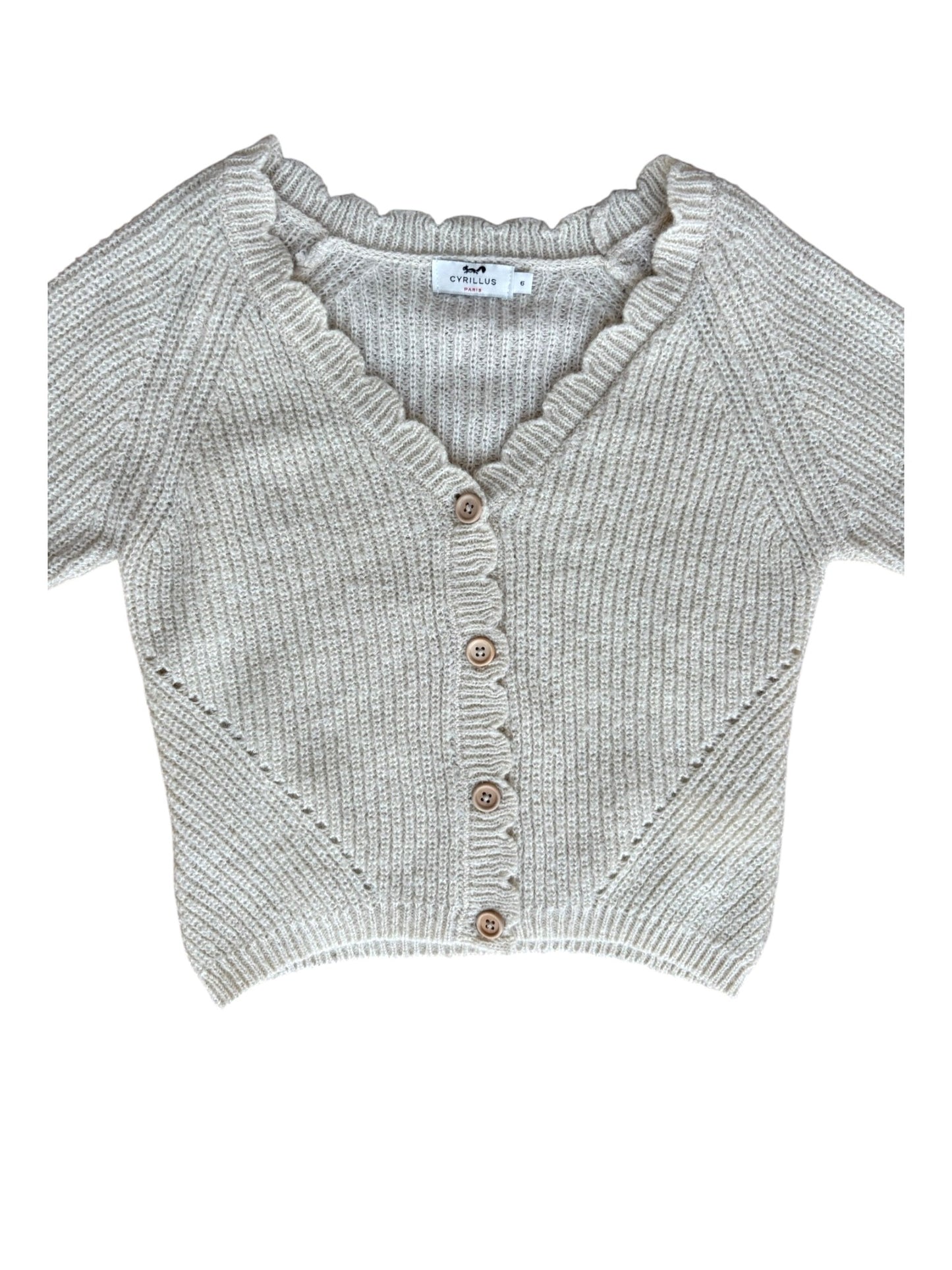 Cyrillus Oatmeal Knit Cardigan (6Y)