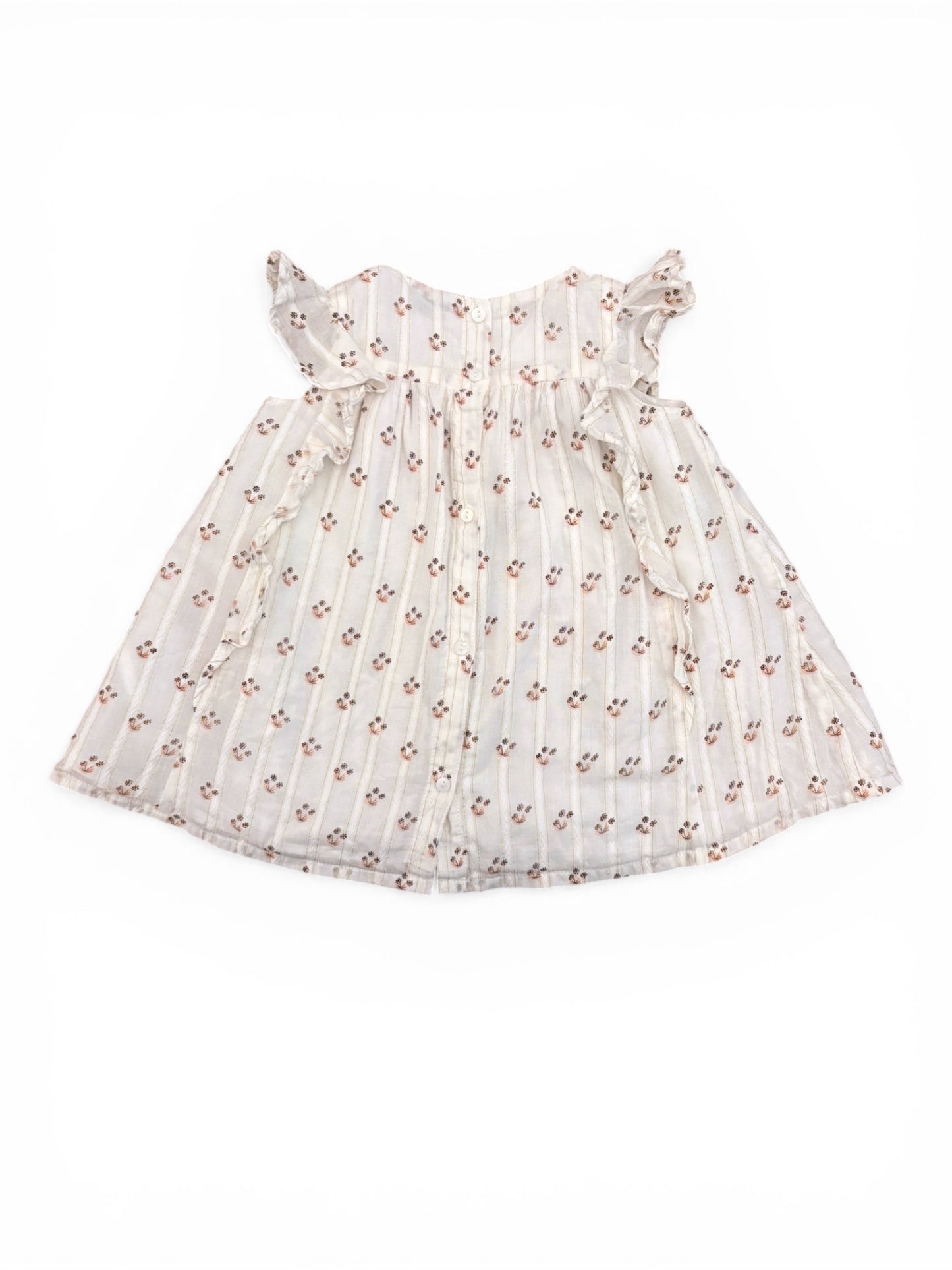 Cyrillus White Roses Sleeveless Dress (9M)